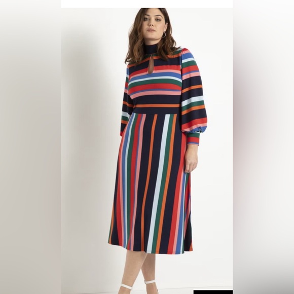 Eloquii Dresses & Skirts - Eloquii Multicolor Striped Dress